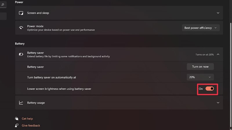 cách bật chế độ tiết kiệm pin bằng windows 11