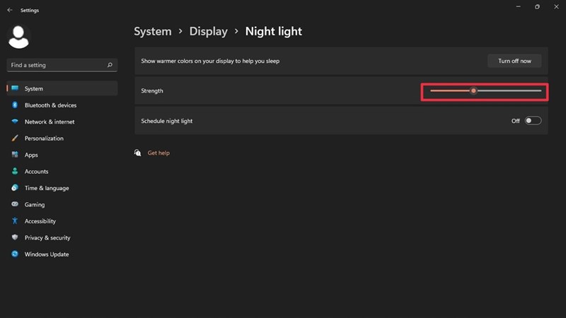 cách bật night light trên windows 11
