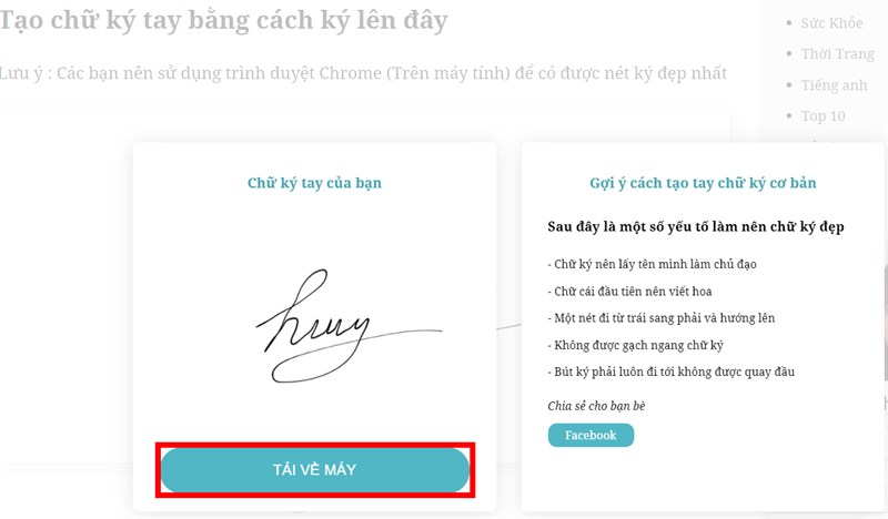 Chữ k&yacute; online