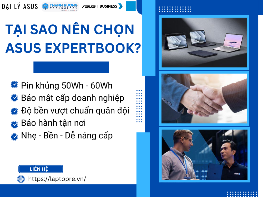 Tại sao nên chọn laptop ASUS Expertbook?