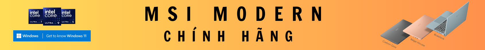 Banner Laptop MSI Modern Series Mới