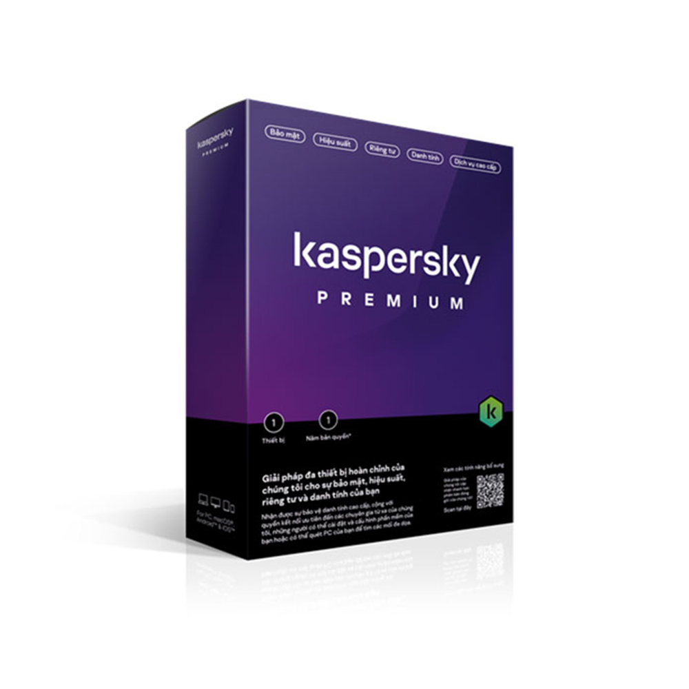 Phần Mềm Diệt Virus Kaspersky Premium +Customer Support SEA 5-Dvc 1Y (KL10474DEFS) (5 thiết bị - 1 năm)