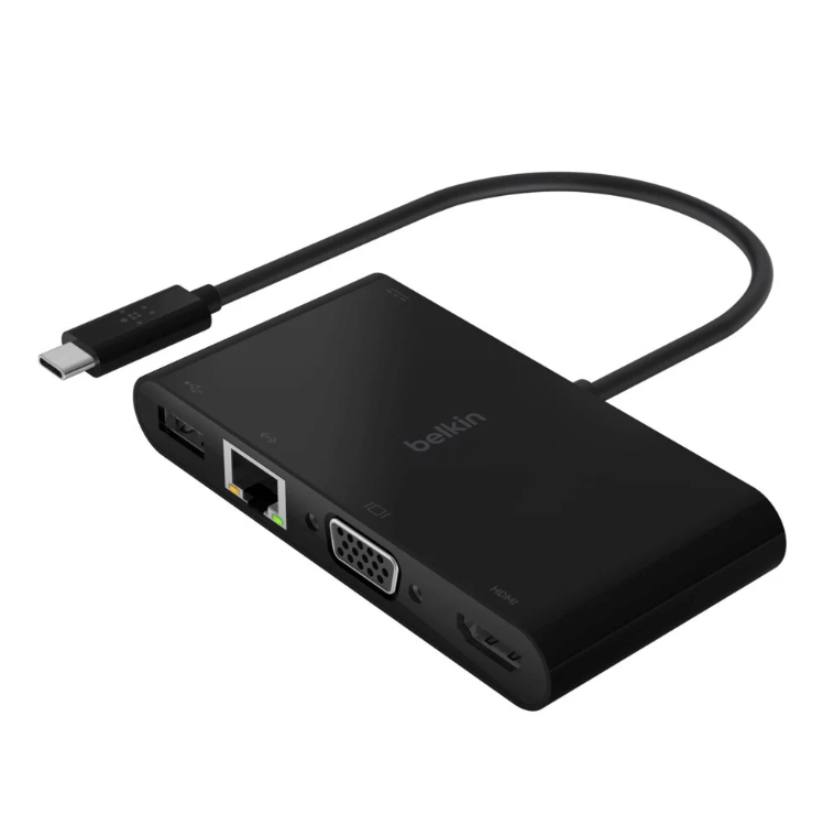 Cáp Adapter USB-C Multimedia, 5 trong 1, 100W PD Belkin (AVC004btBK)
