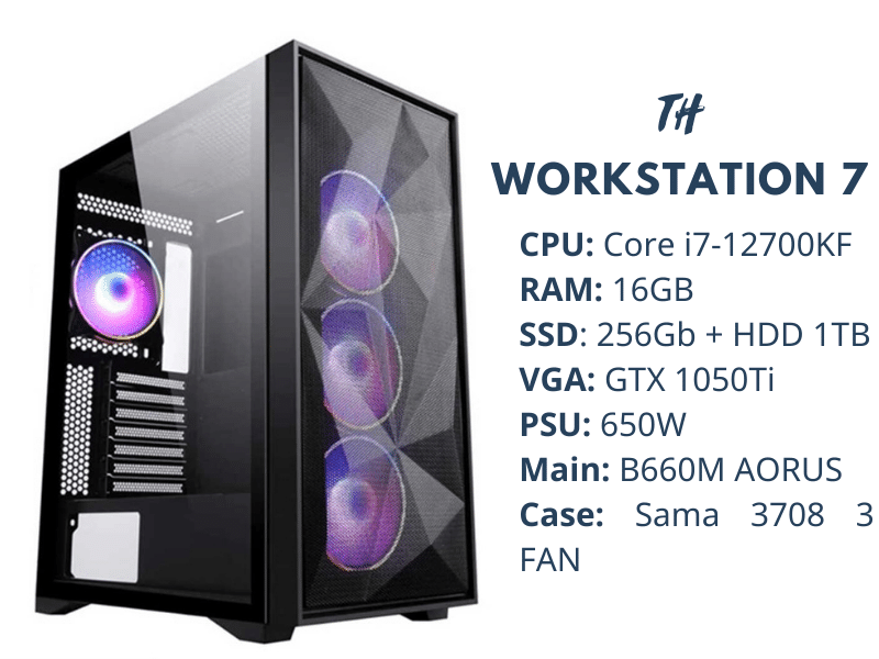 TH WORKSTATION 7/ Core i7 12700KF/ B660/ RAM 16GB/ NVIDIA GTX 1050Ti 4GB