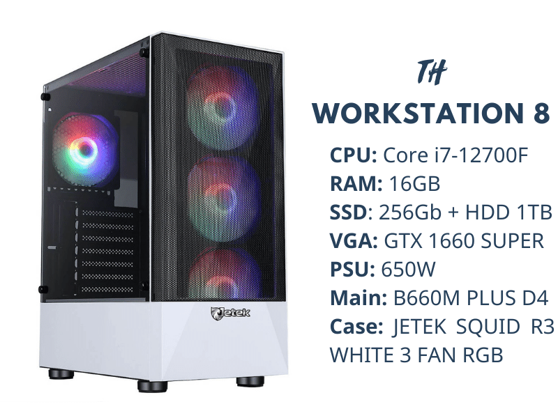 TH WORKSTATION 8/ Core i7-12700F/ RAM 16G/ B660M/ NVIDIA GTX 1660 SUPER 6GB/