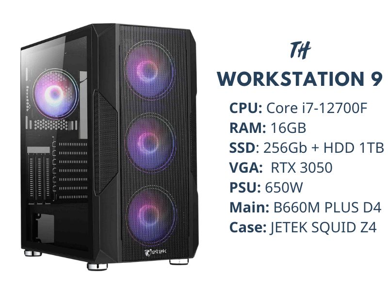 TH WORKSTATION 9/ Core i7 12700F/ B660M/ RAM 16G/ NVIDIA RTX 3050 8GB