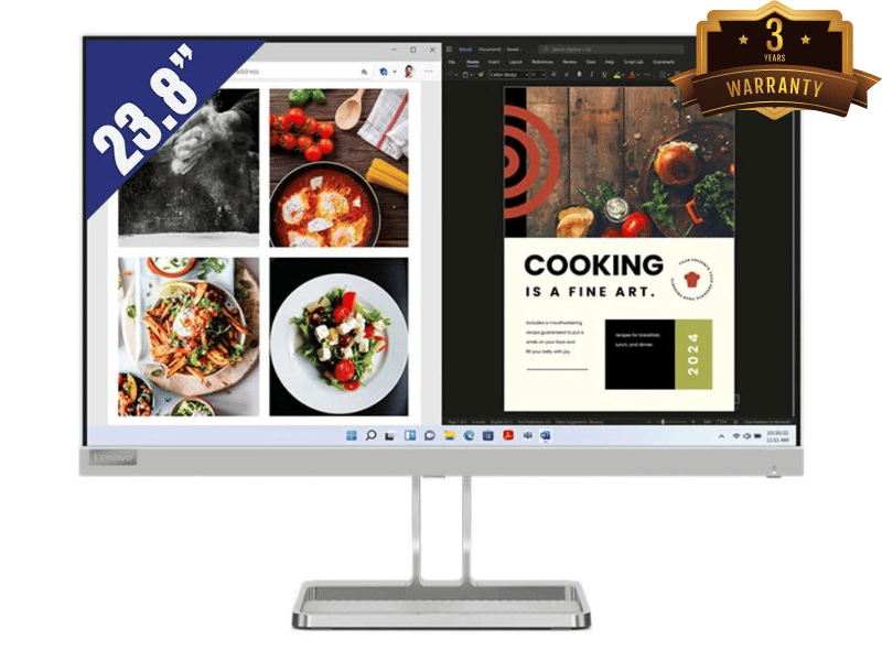 Màn hình LCD Lenovo 23.8" L24i-40 - 67A8KAC3VN (1920x1080/ IPS/ 100Hz/ 4 ms/ 250cd/m2/ FreeSync)