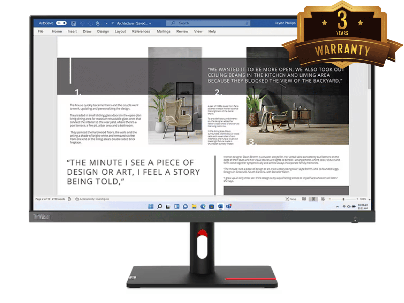 Màn hình Lenovo ThinkVision S27i-30 63DFKAR4WW (27Inch/ Full HD/ 4ms/ 100HZ/ 300 cd/m2/ IPS) - Mới 100% chính hãng