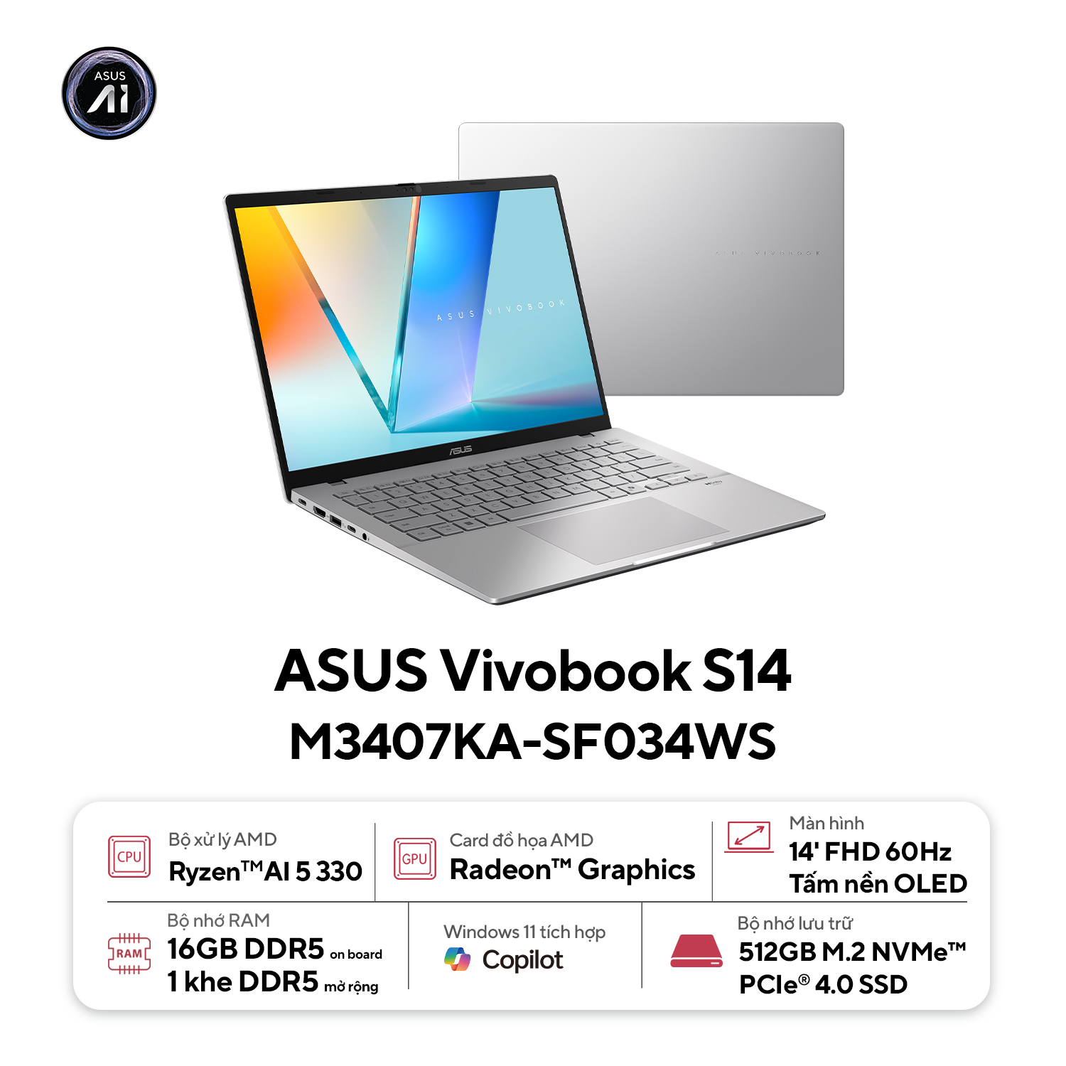 ASUS Vivobook S14 M3407KA-SF034WS