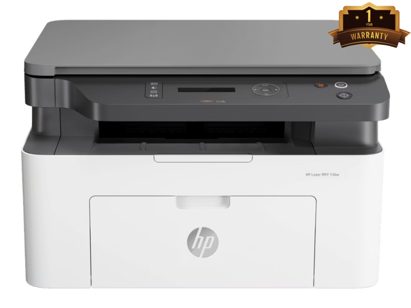 Máy in laser đen trắng đa chức năng HP Laser MFP 136w 4ZB86A (In| Copy| Scan| A4| A5| USB| WIFI)